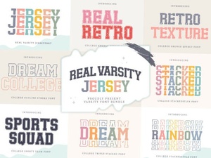 Varsity Jersey Bundle Font for Design Projects